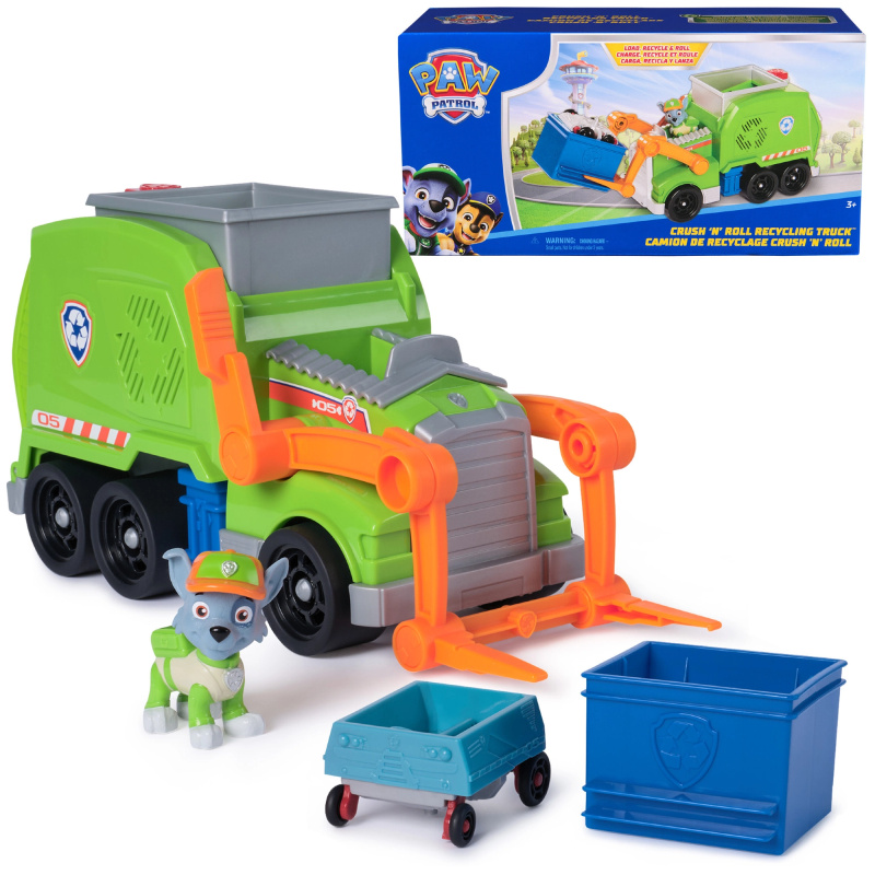 Paw Patrol recyklační auto Crush ’N’ Roll s postavičkou Rockyho eco