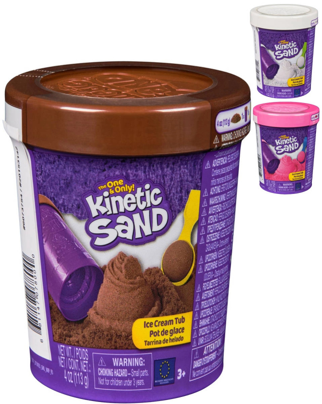 Spin Master Kinetic Sand tekutý písek zmrzlina s lopatkou v dóze - 1 kus