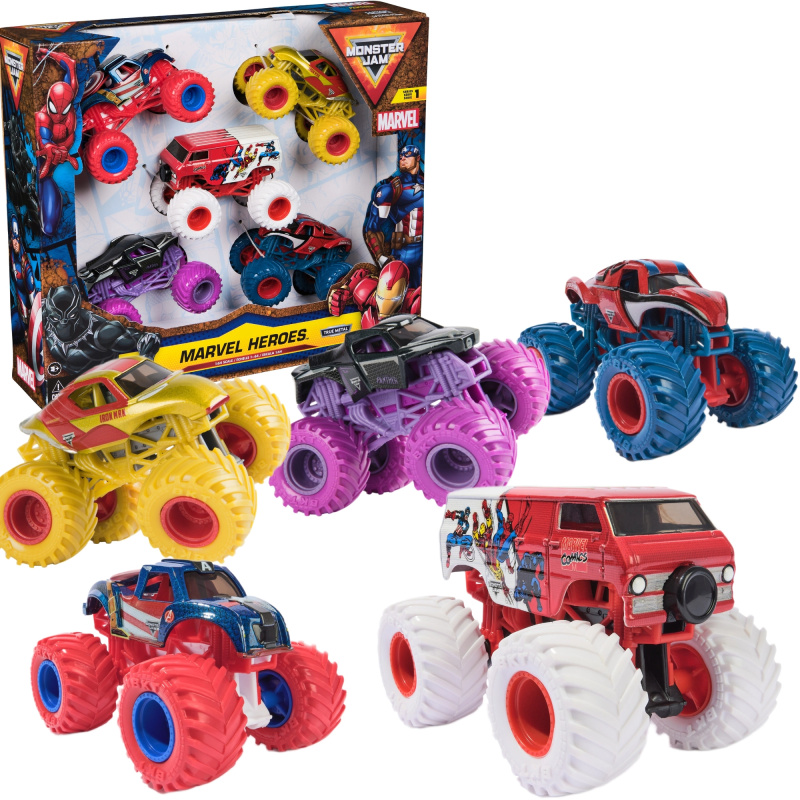 Monster Jam sada 5 mini monster trucků Marvel Heroes 1:64