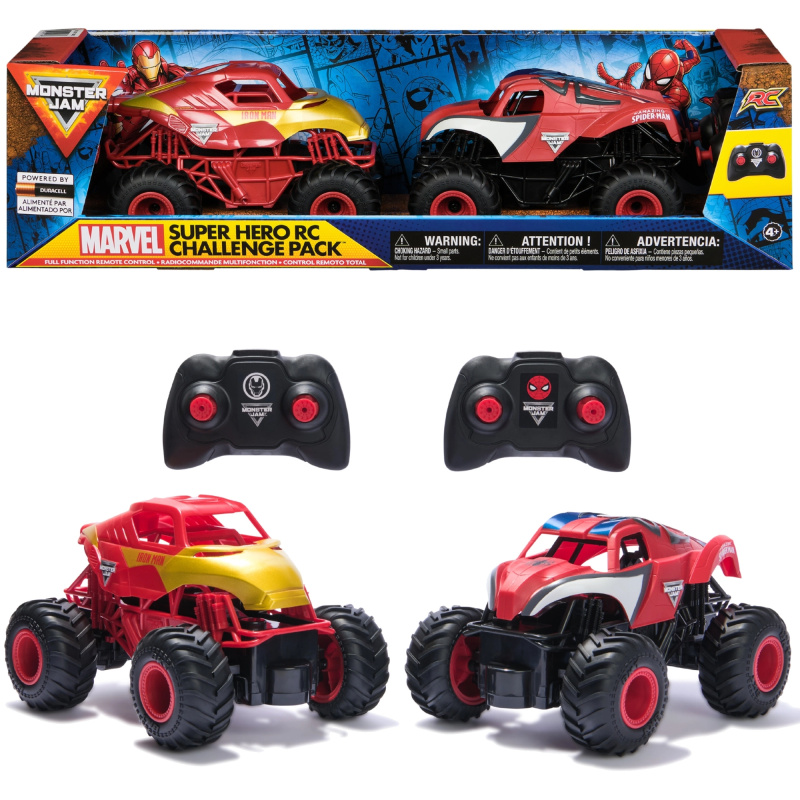 Monster Jam RC sada 2 aut Marvel Super Hero Challenge 1:24