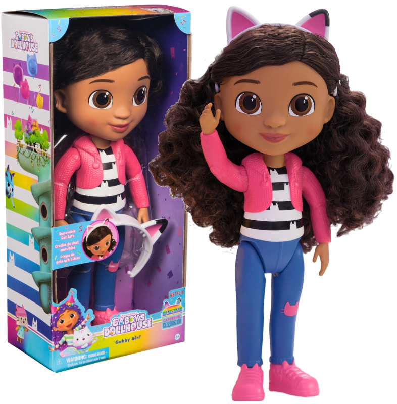 Lalka Gabi s kočičí čelenkou 32 cm – GABBY'S DOLLHOUSE