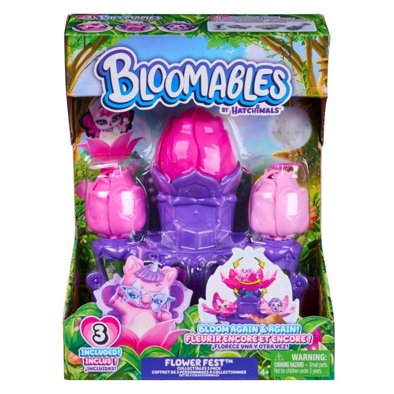 Hatchimals Bloomables květinová hrací sada – 3 figurky a pódium Flower Fest