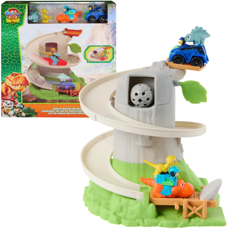 Spin Master Paw Patrol: The Dino Movie jungle rockslide rescue – záchranná dráha s vozidly a dinosaury