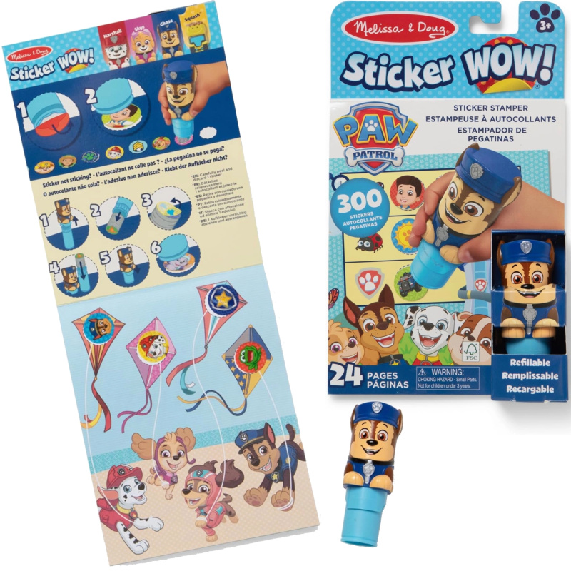 Melissa & Doug Sticker wow! Tlapková patrola chase samolepkové razítko s aktivitní knížkou - 1 kus