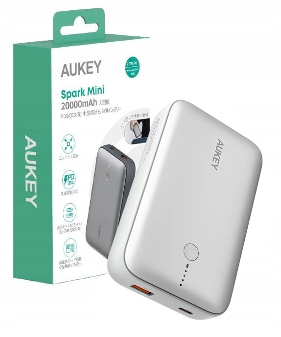 Aukey Spark Mini powerbanka bílá 20000mAh
