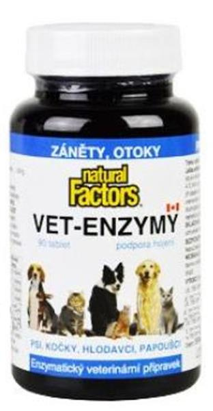 Natural Factors Vet Enzymy 90 tablet podpora hojení, záněty, otoky