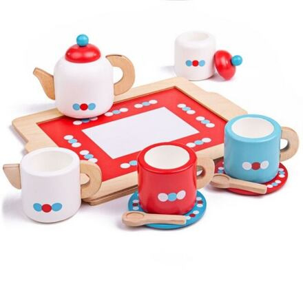 Bigjigs Toys čajový servis s puntíky