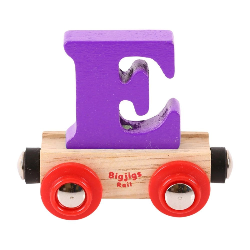 Bigjigs Rail Vagónek dřevěné vláčkodráhy - Písmeno E