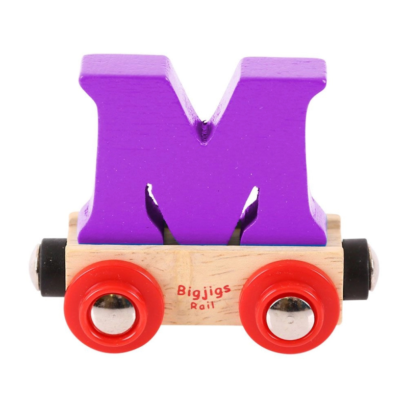 Bigjigs Rail Vagónek dřevěné vláčkodráhy - Písmeno M