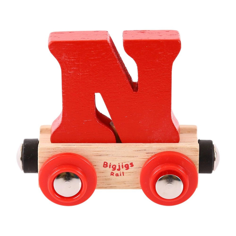 Bigjigs Rail Vagónek dřevěné vláčkodráhy - Písmeno N