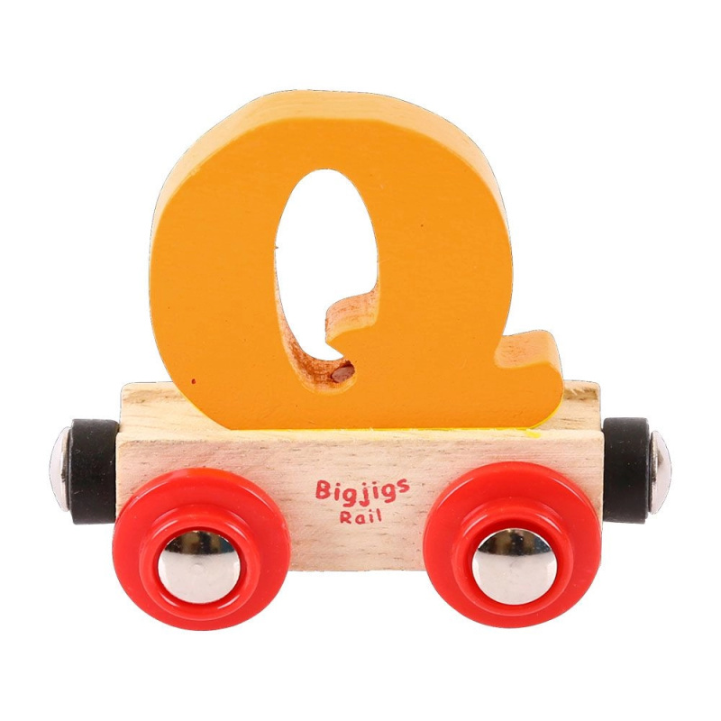 Bigjigs Rail Vagónek dřevěné vláčkodráhy - Písmeno Q