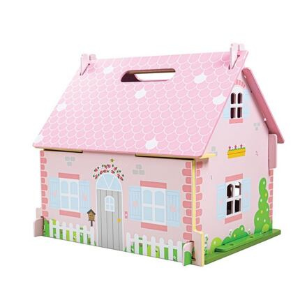 Bigjigs Toys Přenosný růžový s vybavením