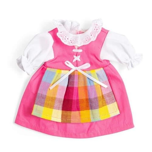 Bigjigs Toys růžové šaty se zástěrkou pro panenku 28 cm