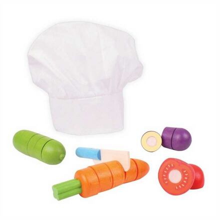 Bigjigs Toys dřevěná krájecí zelenina s čepicí