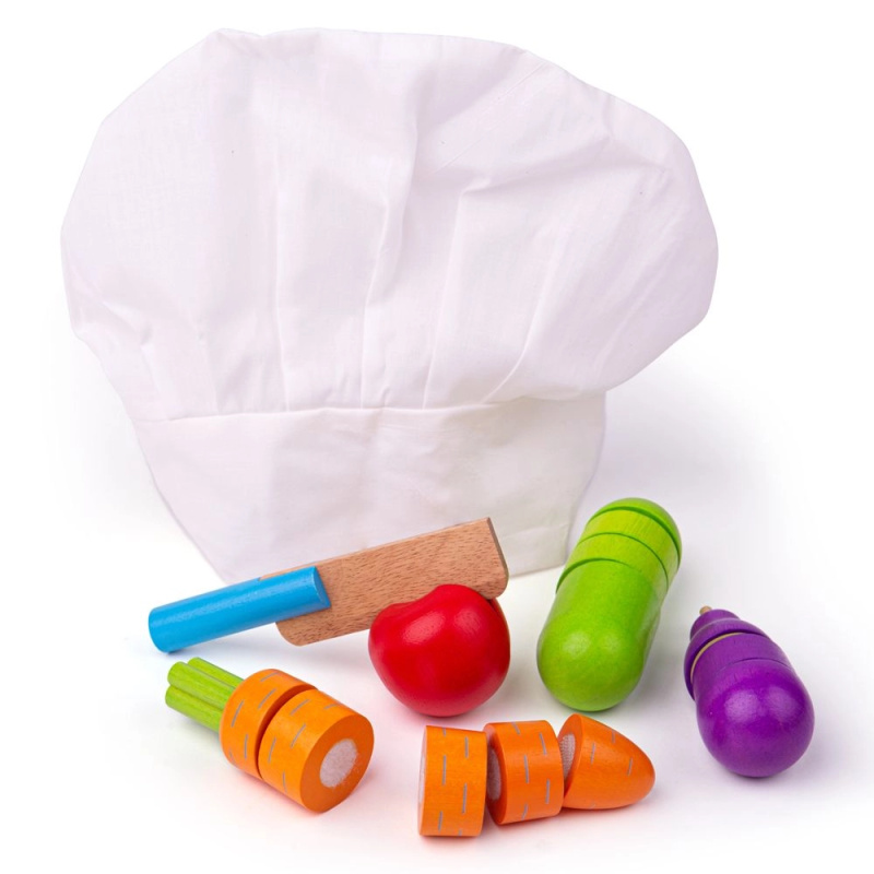 Bigjigs Toys dřevěná krájecí zelenina s čepicí