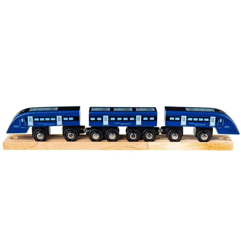 Rychlovlak dřevěný modrý Bigjigs Rail