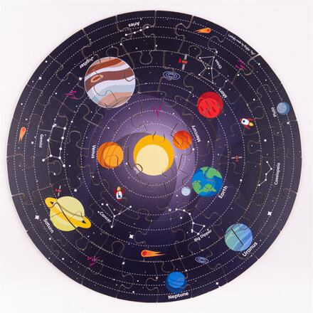 Bigjigs Toys Kulaté podlahové puzzle Sluneční soustava 50 dílků