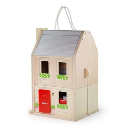 Rozkládací dřevěný domeček s příslušenstvím BIGJIGS TOYS