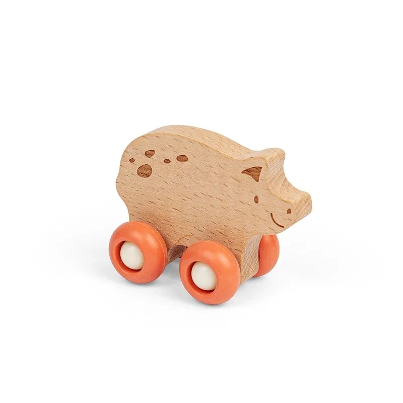 Bigjigs Toys Domácí zvířátko na kolečkách Kravička