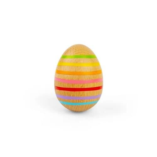 Dřevěné hudební vajíčko s pruhy