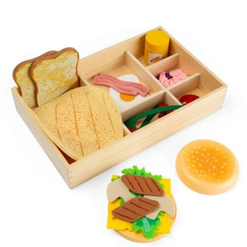 Bigjigs Toys sada lahůdek ze dřeva v krabičce