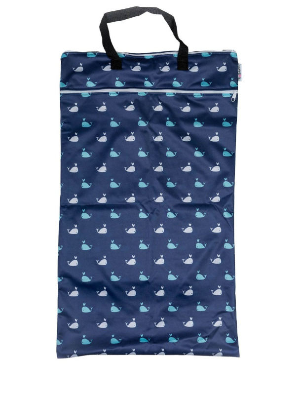 Bobánek Nepromokavá taška velká - Modré velryby 40 x 70 cm