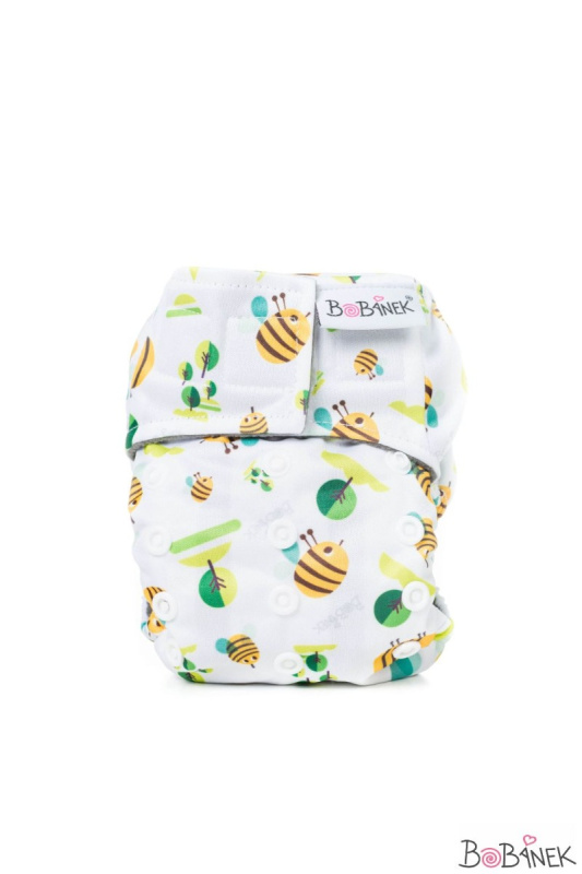 Bobánek Novorozenecká AIO plenka suchý zip - Včelky