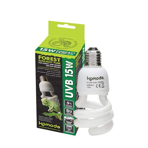 Kompaktní UVB lampa Komodo 5% (15W) – pro tropická a subtropická terária