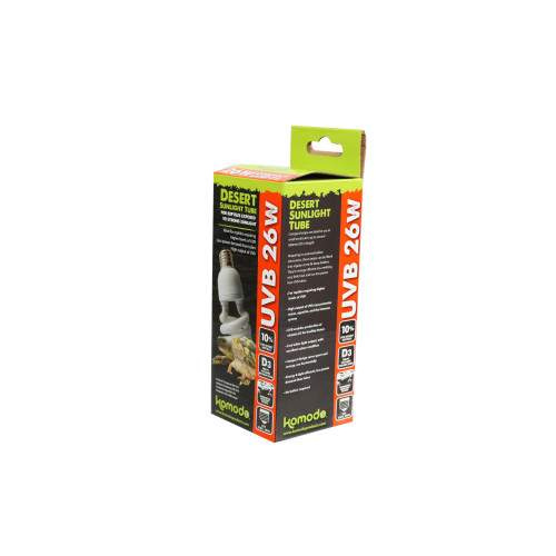 Kompaktní UVB lampa Komodo 10% (26W) – pro pouštní a suchomilná zvířata