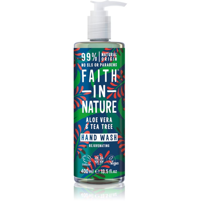 Faith In Nature Aloe Vera & Tea Tree Hand Wash tekuté mýdlo na ruce 400 ml