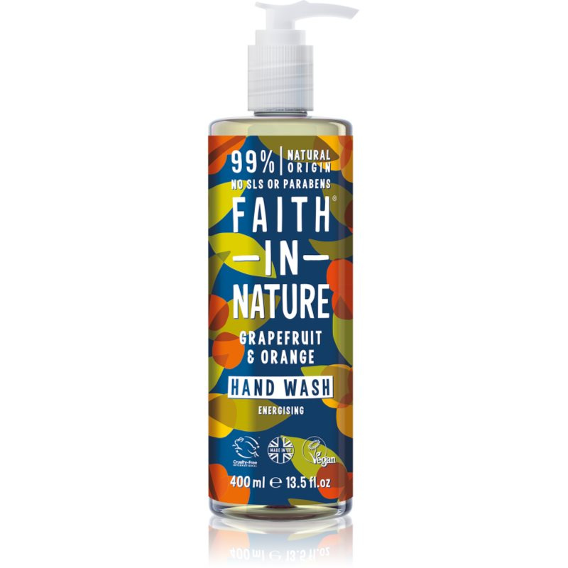 Faith In Nature Grapefruit & Orange přírodní tekuté mýdlo na ruce 400 ml