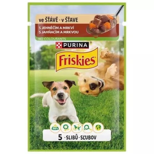 Friskies kapsička adult s jehněčím a mrkví ve šťávě 85g
