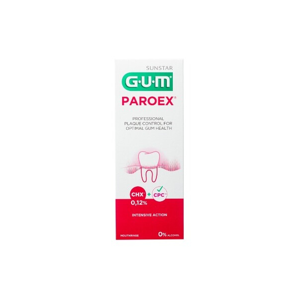 GUM Sunstar GUM PAROEX ústní voda (výplach, CHX 0,12 % + CPC 0,05 %), 300 ml