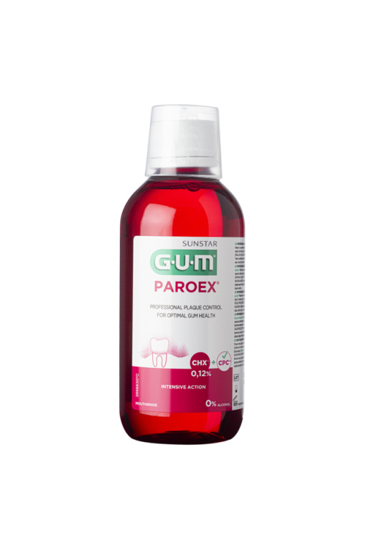 GUM Sunstar GUM PAROEX ústní voda (výplach, CHX 0,12 % + CPC 0,05 %), 300 ml