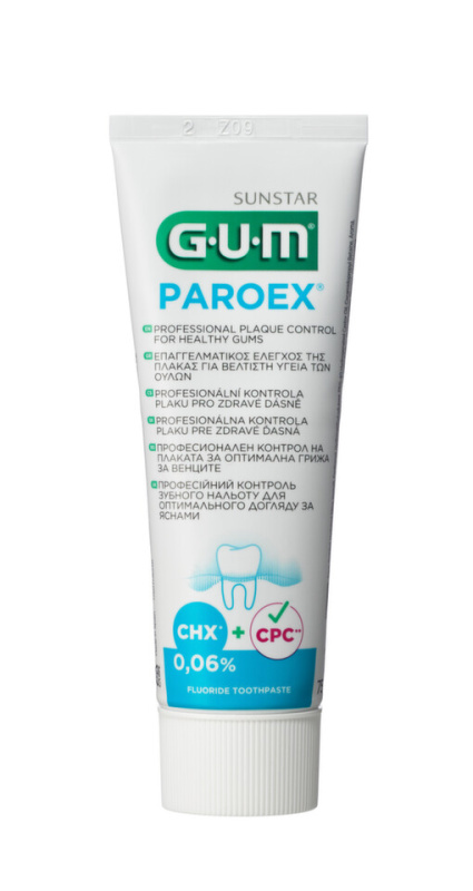 GUM Sunstar GUM PAROEX zubní pasta (CHX 0,06 % + CPC 0,05 %), 75 ml