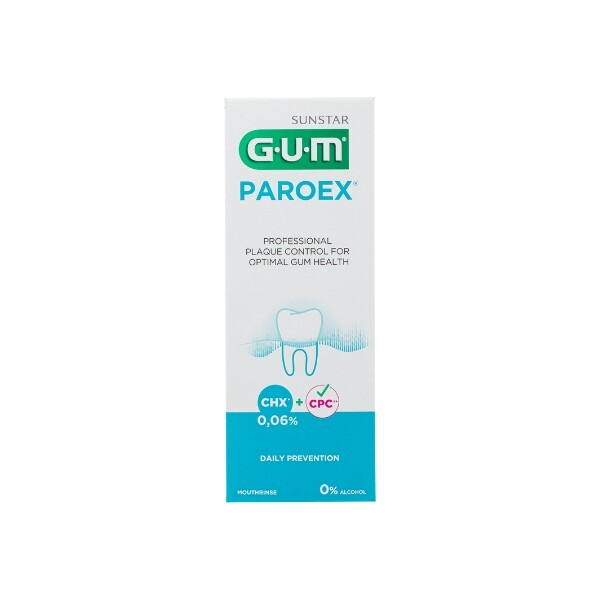 GUM Sunstar GUM PAROEX ústní voda (výplach, CHX 0,06 % + CPC 0,05 %), 500 ml