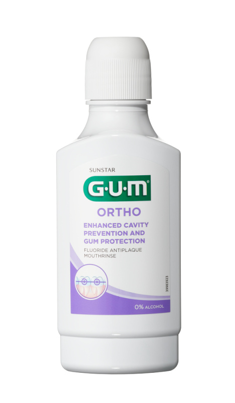 GUM Sunstar GUM Ortho ústní voda (výplach) pro zuby s rovnátky CPC 0,05 %, 300 ml
