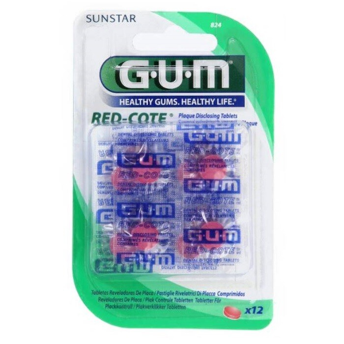 GUM tablety Red-Cote k indikaci plaku 12ks G824MB