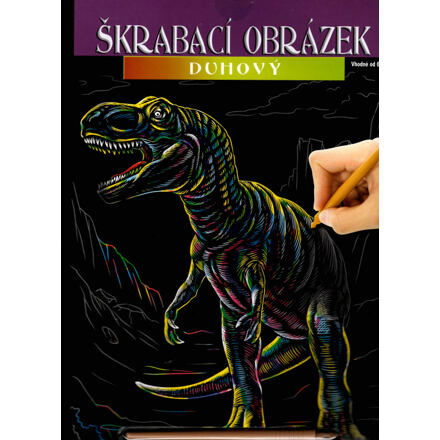 Škrabací obrázek duhový A4 dinosaurus 23x32cm 3 druhy