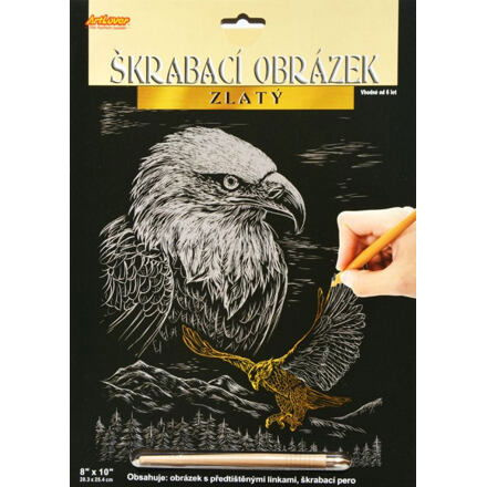Škrabací obrázek Gepard (zlatý)
