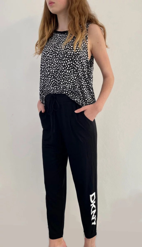 Dámský pohodlný dvoudílný set  YI2722537 - 001 Černo/bílá - DKNY S černobílá