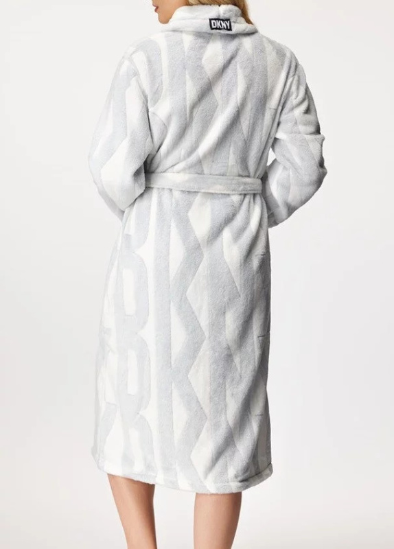 Dámský župan YI2522605F bílá/šedá - DKNY  bílo-šedá XL
