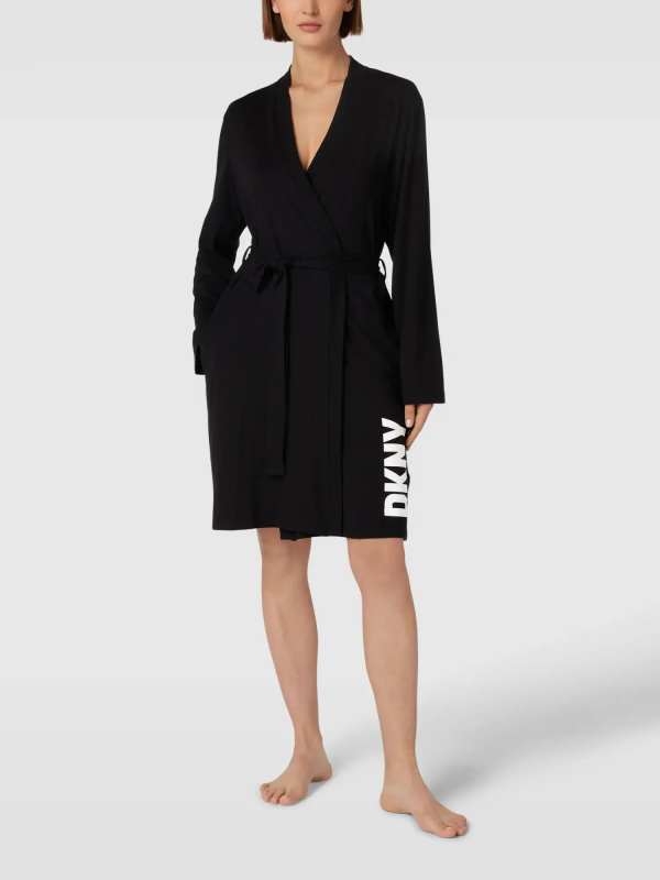 Krátký dámský župan YI2122635 001 černý - DKNY S