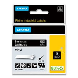 Dymo Rhino 1805437 - originální vinylová páska - bílo-černá,  9 mm x 5,5 m