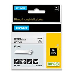 Dymo Rhino 18445 - originální vinylová páska - černo-bílá, 19 mm x 5,5 m