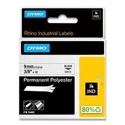 Dymo Rhino 18482 - originální polyesterová páska - černo-bílá, 9 mm x 5,5 m