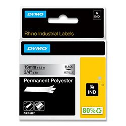 Dymo Rhino 18487 - originální polyesterová páska - černo-metalická, 19 mm x 5,5 m