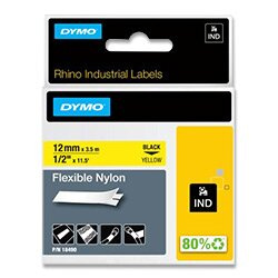 Dymo Rhino 18490 - nylonová flexibilní páska - černo-žlutá, 12 mm x 3,5 m