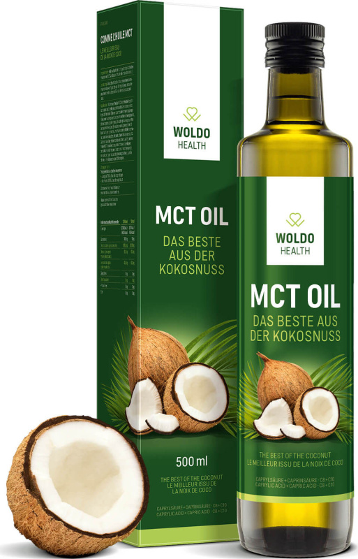 WoldoHealth® MCT olej 100% kokosového oleje, 500ml