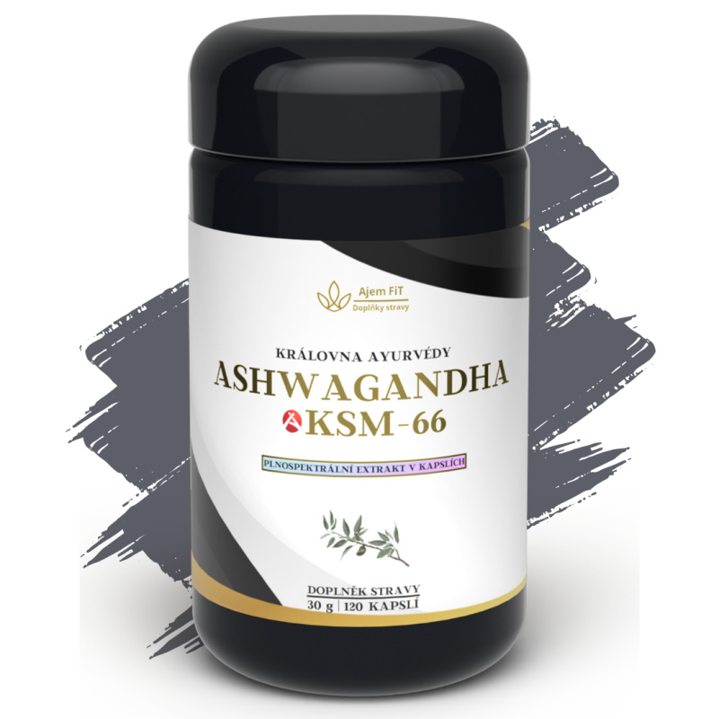 100% ČISTÁ ASHWAGANDHA KSM66® (Indie) - 120 kapslí (30g)| AjemFiT AJEM7